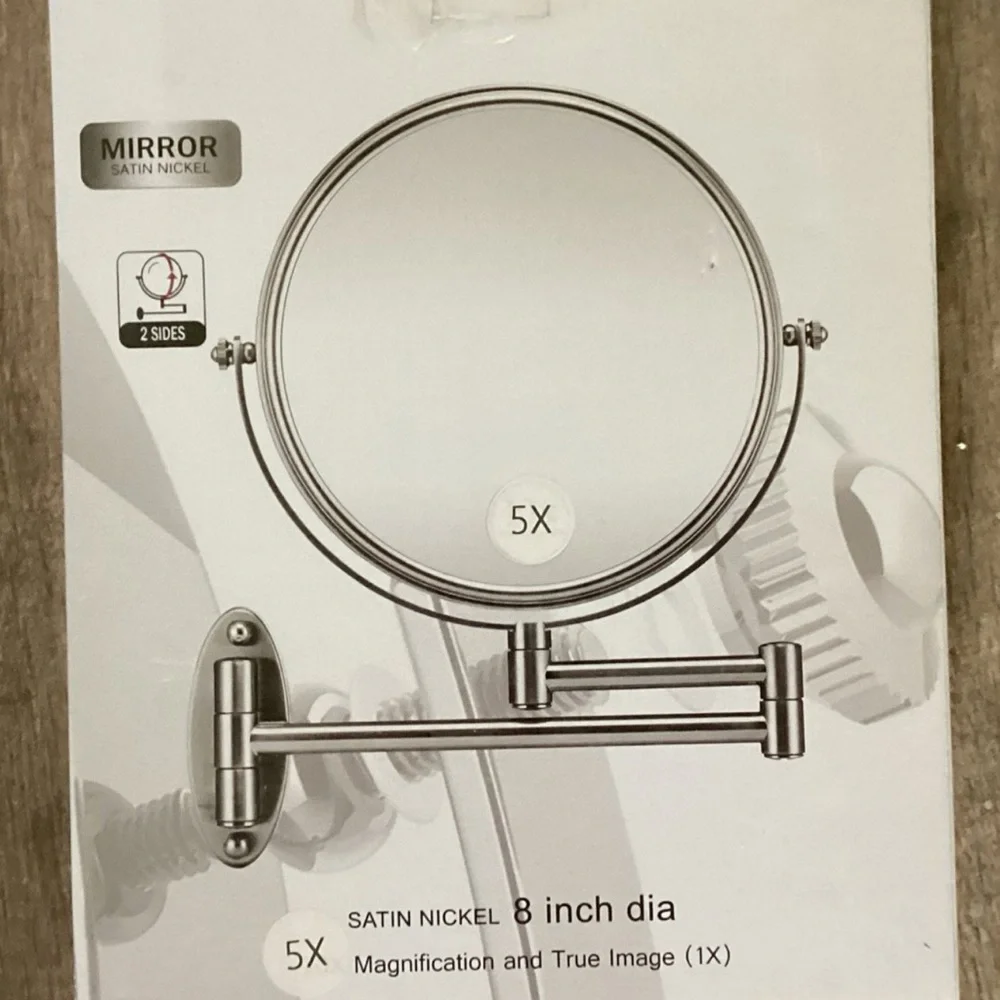 Satin Nickel Wall-Mounted Mirror